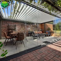 Anpassbarer Luxus umwelt freundlicher Aluminium-Pergola im Freien Verstellbarer wasserdichter Dach motor mit Lamellen pulver beschichtung