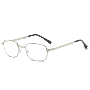 Cổ điển xách tay bạc hyperopia Kính đọc sách mini gấp kim loại vuông Thiết kế trọng lượng nhẹ với trường hợp bao gồm - Product Image 5