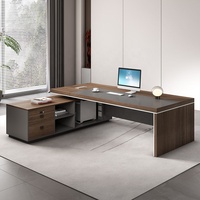 Table de bureau de direction de bureau de patron en forme de L de luxe avec Table d'appoint pour PDG Mobilier de bureau élégant pour l'utilisation du bâtiment