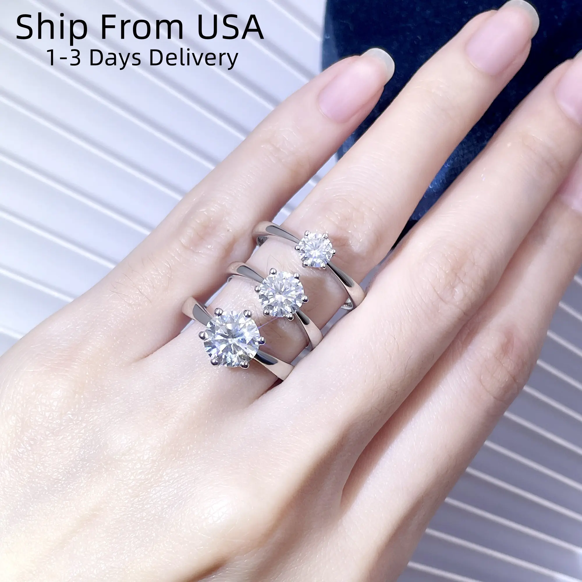 Yadis fba amazon wholesale 925 sterling sliver 18k gold plated fashion jewelry rings engagement moissanite ring