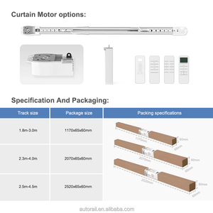 Rail <span class=keywords><strong>de</strong></span> rideau extensible avec kit moteur intelligent, rideau extensible intelligent et kit maison intelligente, moteur <span class=keywords><strong>de</strong></span> rideau électrique - Product Image 5
