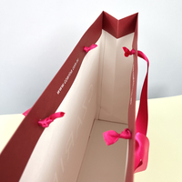 Sacs de Shopping en papier avec poignée de ruban personnalisé, vêtements mat, emballage de Boutique, sacs Cadeaux avec Logo imprimé