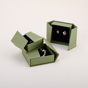 Glampkg Double Open Necklace Packaging Foldable Rigid Cardboard Jewelry <b>Box</b> Magnetic Jewelry <b>Gift</b> <b>Box</b> - Product Image 4