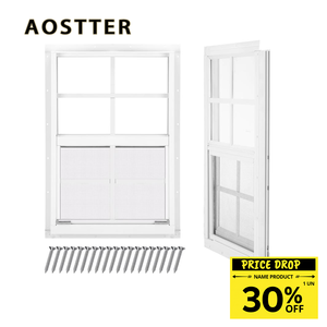 Fenêtre coulissante verticale simple en PVC <span class=keywords><strong>de</strong></span> style américain classique, à force d'équilibrage constante, avec vitrage Low-E rempli d'argon AOSTTER - Product Image 2