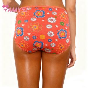 30011 #   Kant-en-klare groothandel sexy milk damesstrings lingerie schattig meisje wasbaar ondergoed zacht bloemenprint dames mid-rise dun - Product Image 2
