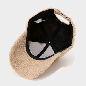 Gorra de Béisbol de Moda para Mujer, Otoño Invierno, Cálida, de Terciopelo, con Lazo Bordado y Peluche - Product Image 5