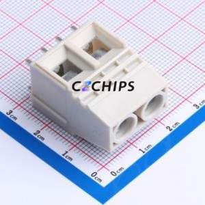 MX1016B-10.16-02P-GY01-Fe-PS-A Screw Terminal Block Through hole,P=10.16mm Connector 1x2P 10.16mm Beige Through Hole - Product Image 1