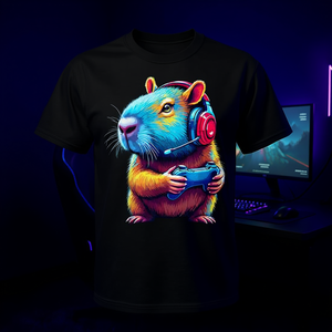 Capybara <b>Gamer</b> <b>T</b>-<b>Shirt</b> Short Sleeve Crew Neck Digital Printing Unisex Adult Sports And Games - Product Image 3