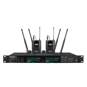 ميكروفون لاسلكي ثنائي القناة للأداء والخطابة، ميكروفون ديناميكي متعدد الاتجاهات، ميكروفون معدني بتنوع حقيقي - Product Image 3