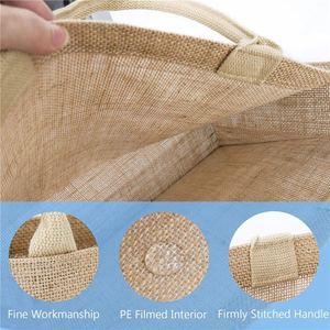 Nouveauté Sac fourre-tout réutilisable en jute et lin écologique avec fermeture à cordon, logo personnalisé imprimé, matériau naturel recyclé - Product Image 4