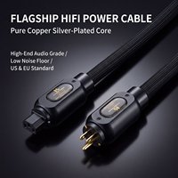 Cable de Alimentación para Audiófilos OCC, Plateado en Plata, Cobre Puro, Enchufe Universal EU/US, Cable HIFI para Amplificador de Audio y Video, Equipo Estéreo
