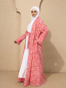 Vêtements pour femmes Vente chaude Broderie Abaya Hijab Robe musulmane Kimono Eid Manches longues Ample Arabe Dubaï Ensemble Abaya - Product Image 3