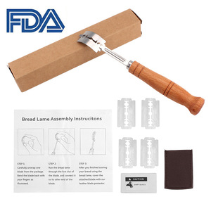 Couteau à grigner le <span class=keywords><strong>pain</strong></span> en acier inoxydable 304, outil de boulangerie, manche en bois, diviseur de pâte, lame à baguette, coupe-<span class=keywords><strong>pain</strong></span> modèle <span class=keywords><strong>A</strong></span>-001 - Product Image 5