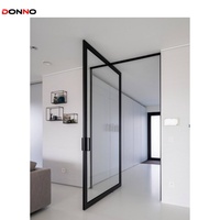 Porte pivotante taille grande porte d'entrée moderne en aluminium verre personnalisé aluminium design graphique cadre en bois porte coulissante en verre Villa