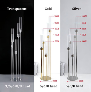 Custom <strong>Candle</strong> <strong>Holder</strong> Kerzenhalter Candelabro De Cristal Crystal Menorah Candlesticks Acrylic Candelabra Centerpiece - Product Image 2