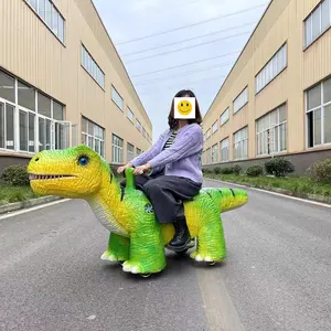 Eğlence parkı için Dino Park elektrik motorlu dinozor sürmek