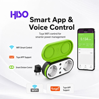 Prise double électrique intelligente Tuya Smart Life WiFi extérieure étanche 16A 3840W, prise UE en matériau PC, double sortie, compatible Alexa, pour hôtel, vente en gros