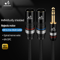 Câble audio Hi-Fi OFC 6,5 mm vers double XLR mâle/femelle avec gaine en PVC pour amplificateur de puissance, haut-parleur, lecteur CD