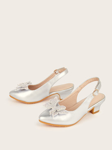 Nuove Scarpe 2025 per Ragazze 7-12 Anni Sandali con Tacco Alto a Punta con Fiocco - Product Image 6