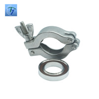 Abrazadera en T de Acero Inoxidable y Aleación de Aluminio para Tubos de Vacío con Superficie Pulida en Medidas en Pulgadas