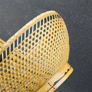 Handmade Woven <b>Bamboo</b> Fruit Basket Large Round Kitchen Food <b>Container</b> Single Tier - Product Image 4