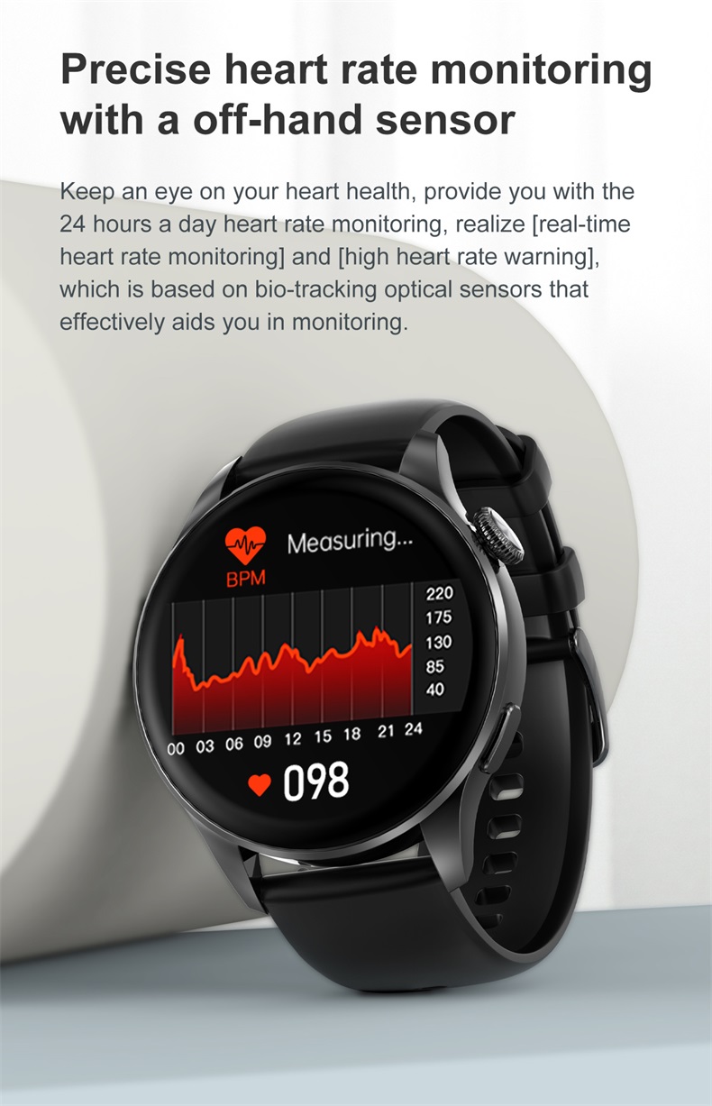 New Arrival DT3 New 1.45 Inch 412 x 412 Pixel Round Screen Fitness Tracker IP68 Waterproof BT Calling Smart Watch for Men