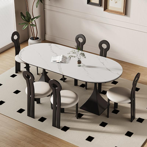 <span class=keywords><strong>Tavolo</strong></span> da Pranzo <span class=keywords><strong>Rettangolare</strong></span> Sospeso in Legno Massello Moderno e Lussuoso con Sedie, Produzione 2026 - Product Image 3