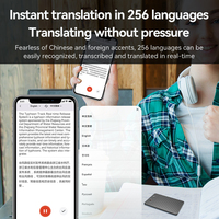 Enregistreur intelligent IA avec traducteur, chargement magnétique, 256 langues, traduction vocale et texte en temps réel, prend en charge les réunions ChatGPT/DeepSeek