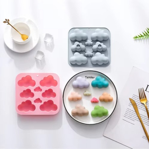 Vente flash : 8 moules en silicone en forme de nuage, sains et résistants aux hautes températures, pour la fabrication de bonbons et de biscuits pour enfants, moules à pâtisserie - Product Image 5