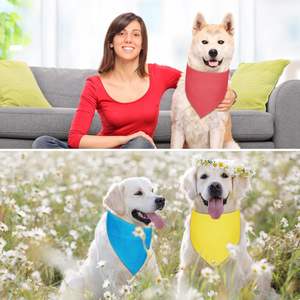 OEM ODM luxo ajustável poliéster cão e gato cachecol logotipo personalizado impresso babadores com material de bambu - Product Image 4