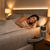Surmatelas à circulation d'eau avec analyse des données de sommeil, coussin chauffant et rafraîchissant à deux zones avec surveillance des mouvements corporels sans contact