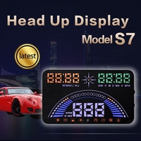 WiiYii S7 Nouveau design HUD OBD2+GPS Affichage tête haute sur pare-brise Projecteur de tableau de bord Compteur de vitesse numérique pour tous les véhicules