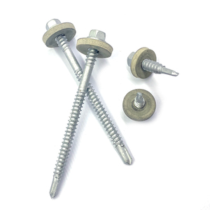 Tornillos Autoperforantes de Cabeza Hexagonal de Acero al Carbono con Arandela de Goma, Fabricante Chino # 3 Puntas de Perforación Metal a Metal - Product Image 3