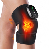 Masseur chauffant sans fil pour genou, écharpe vibrante électrique sans fil pour épaule et coude, 3-en-1 réglable, 3 niveaux de chaleur, rechargeable