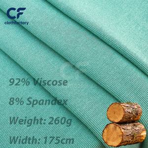 Tela Modal 92% Viscosa 8% Elastano, Corte Personalizado, 260G en Existencia, Tela de Algodón y Elastano Acanalado para Camiseta sin Mangas, Tela de Punto Acanalado - Product Image 1