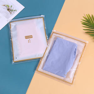 Transparent Color Frosted Zipper Plastic Clothing Bag Custom Waterproof Printed Frosted With Logo Clear - Product Image 2