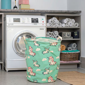 Grande <span class=keywords><strong>toile</strong></span> pour enfants panier à linge licorne design pliable boîte de rangement pour bébé panier pour pépinière garçons filles boîte à jouets maison - Product Image 4