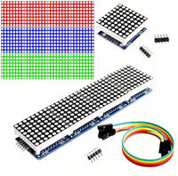 MAX7219 Modul Tampilan LED Matriks Titik 32X8 4 In 1 Antarmuka 5Pin Papan Tampilan Matriks LED Dapat Disusun Bertingkat