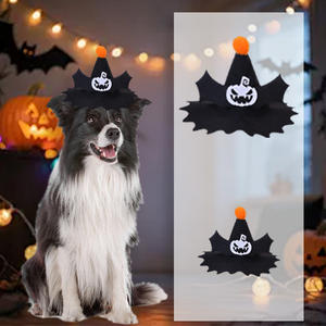 Atacado Ajustável <span class=keywords><strong>Black</strong></span> Cat Cap <span class=keywords><strong>Hat</strong></span> Cap Inverno Cap Festival Acessório Decoração Do Partido Cão gato Halloween Abóbora Preto Pet <span class=keywords><strong>Hat</strong></span> - Product Image 1