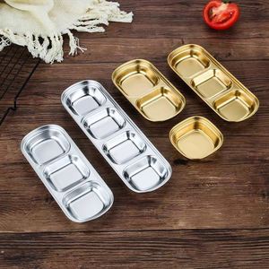 304 Stainless Steel Square Dipping <b>Sauce</b> Multi-grid Seasoning Dish for BBQ Hot Pot - Product Image 2