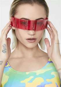 Gafas de sol de soldado del futuro de Ciencia ficción Para mujer y hombre, lentes de sol de una pieza con forma de diadema única, divertidas, para fiestas y películas - Product Image 3