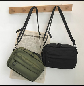 Sac bandoulière unisexe en nylon <span class=keywords><strong>sergé</strong></span> uni avec fermeture éclair, imperméable, pour étudiants, adolescents - Product Image 5