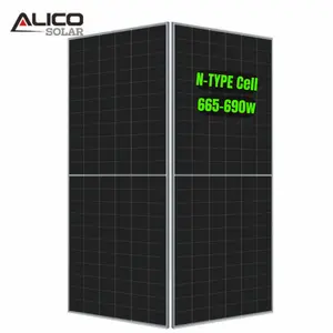 Panel Surya Alico OEM ODM Gratis 640 Watt 640 W 650W 660W 670W 675W 680W Kit Panel PV