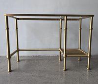Grandes pieds de meuble en laiton, cadre personnalisé, structure métallique de dessus en marbre pour lavabo avec plaque de couverture en marbre