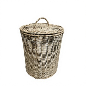 Vietnam Handwoven <b>Wicker</b> <b>Basket</b> Natural Rattan Organizer for <b>Laundry</b> Clothes Toys Books Plants and Rustic Home Decoration - Product Image 1
