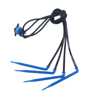 Kit d'irrigation goutte-à-goutte pour fertilisation intégrée, avec fléchette de goutte-à-goutte courbée à 1 sortie, pour l'irrigation précise des racines des légumes en serre, composants