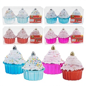 Décorations de gâteau de Noël en plastique brillant, 3 pièces, 3 pouces, pour la décoration de gâteaux - Product Image 1