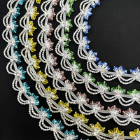 Fleur colorée broderie cristal chaîne strass coupe Flatback accessoires à coudre pour ceintures de mariage sacs vêtements