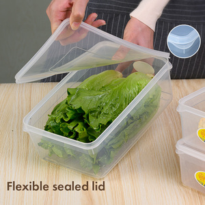 Food Grade PP Plastic Food <b>Storage</b> <b>Containers</b> With Lid <b>Stackable</b> Transparent Fridge Organizer Box Microwave & Freezer Safe - Product Image 4