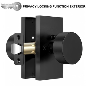 YoukeyHomi Zinc Alloy All-Function Key Entry Entrance Keyless Privacy Passage <strong>Dummy</strong> Classical Rectangular <strong>Door</strong> <strong>Knob</strong> Handle Lock - Product Image 2